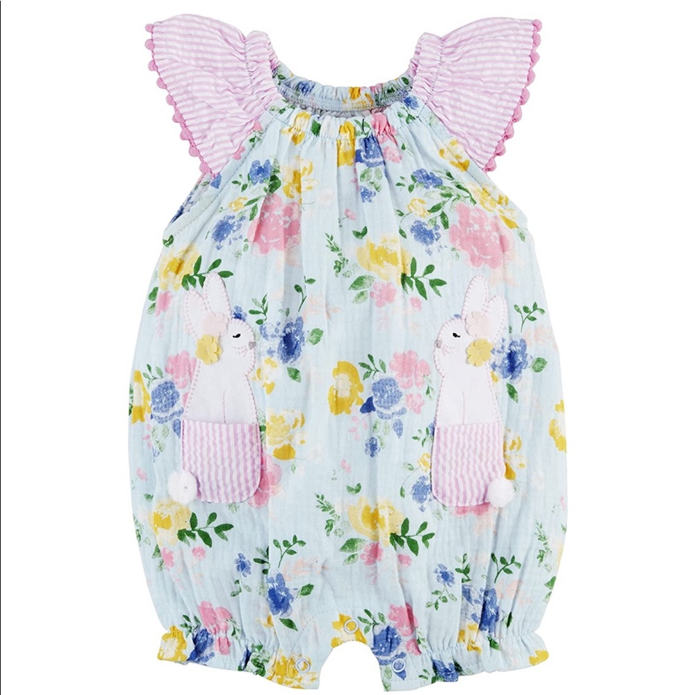 NWT Mudpie Floral Bunny Bubble